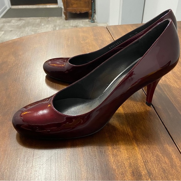 Stuart Weitzman Women's Shoes Hola Fire Quasar Pumps red patent leather size 8.5 - Picture 4 of 9